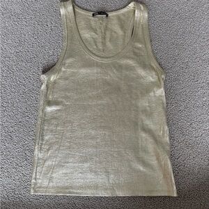 Zara Shimmery Gold Foil Tank Top